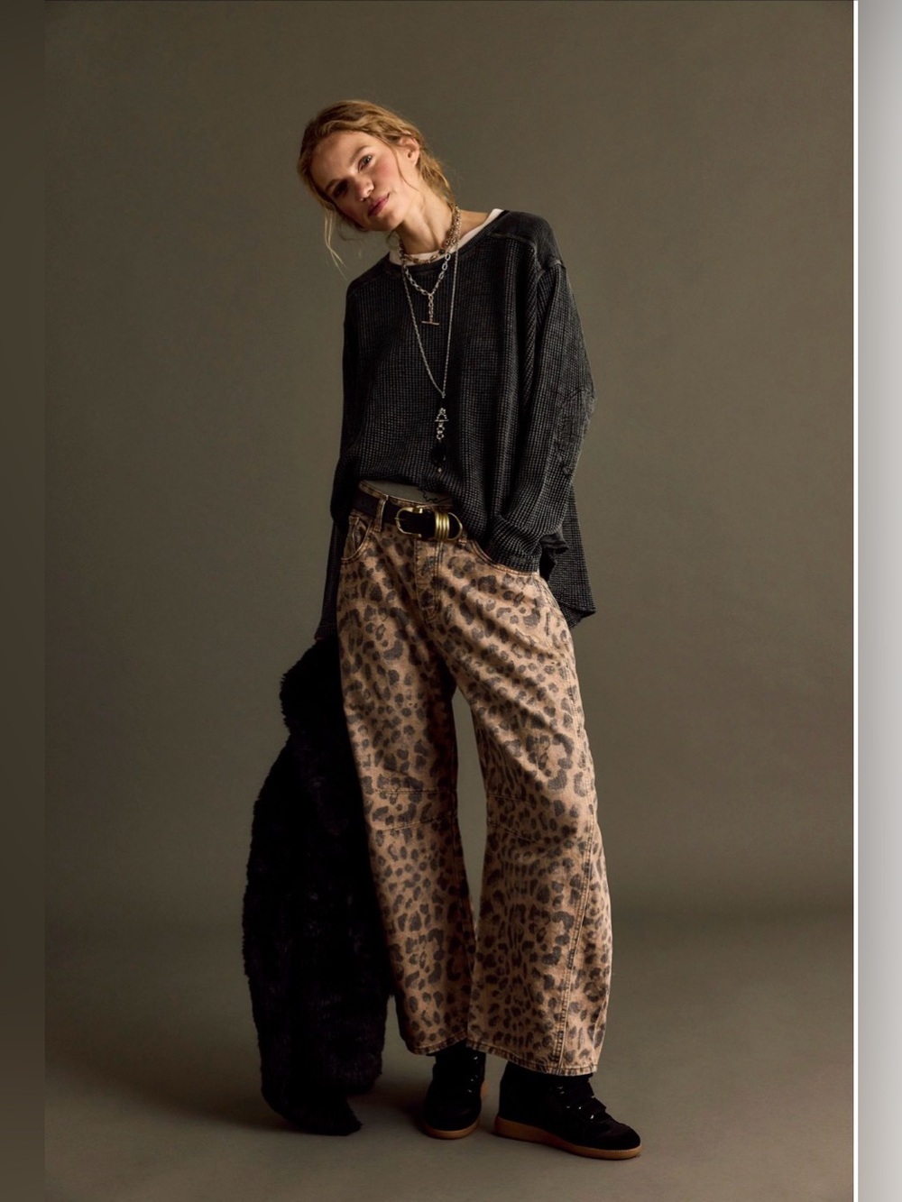NWOT Free People Blake Thermal Black
